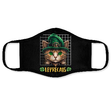Discover St. Patrick's Day cats leprecats kittens Face Masks