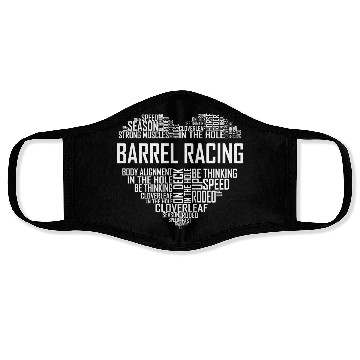 Discover Barrel Racing - Heart Face Masks