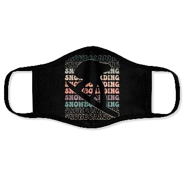 Discover Snowboarding Retro text Face Masks