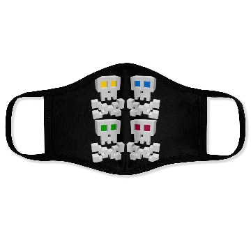 Discover 8-bit Pixel Pop Art Style Pirate Flag Skulls Face Masks