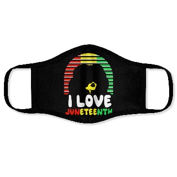 Discover I Love Juneteenth 1865 Black American African Face Masks