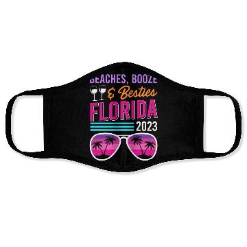 Discover Beach Booze Besties Florida Vacation Spring Break Face Masks