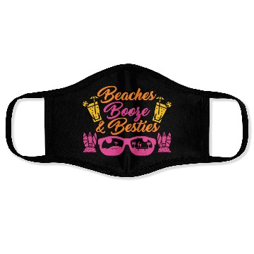 Discover Beaches Booze Besties Summer Vacation Spring Break Face Masks