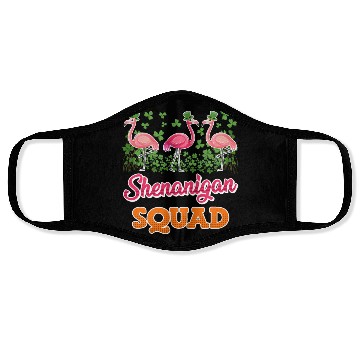 Discover Flamingo Shenanigan Squad St. Patrick's Day Face Masks