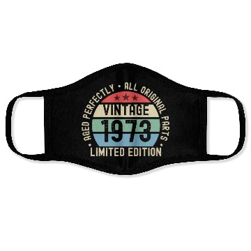 Discover 50th Birthday Vintage 1973 Face Masks