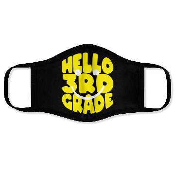 Discover Back To School Hello 3rd Grade Third Grader Face Masks