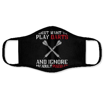 Discover I Just Want To Play Darts And Ignore My Adults Puz Face Masks