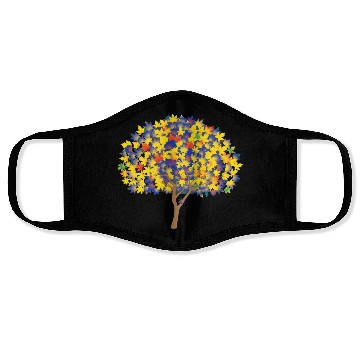 Discover autumn red tree Face Masks