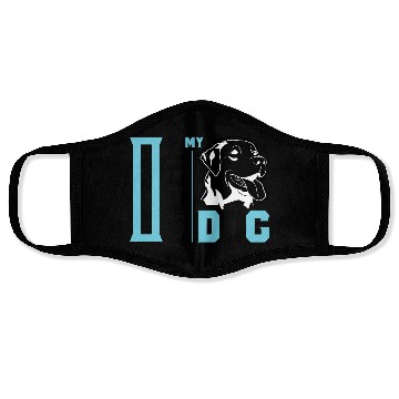 Discover I love my dog Face Masks