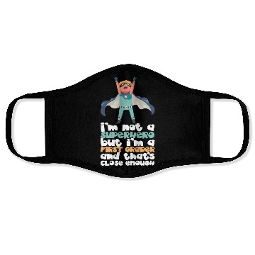Discover Back To School Superhero First Grader Face Masks
