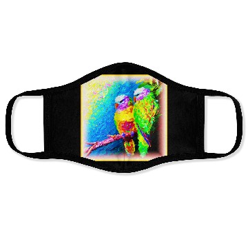 Discover A Vibrant and Joyful Rainbow Birds. Buy Now Face Masks