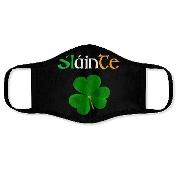Discover Slainte Mhath & shamrock,Irish drinking salutation Face Masks