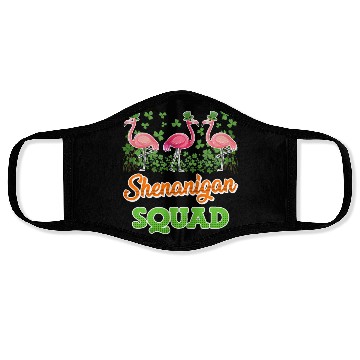 Discover Flamingo Shenanigan Squad St. Patrick's Day Face Masks