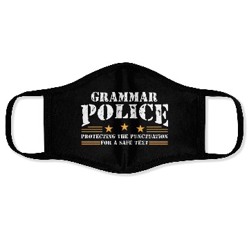 Discover Grammer Police - English Teacher Face Masks