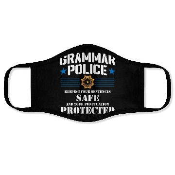 Discover Grammer Police - English Teacher Face Masks