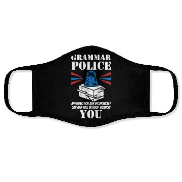 Discover Grammer Police - English Teacher Face Masks