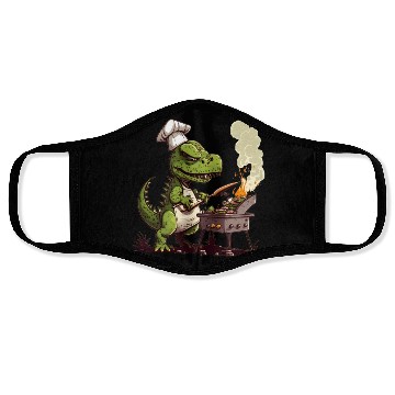 Discover Baby Dinosaur Using A Charcoal Grill Cooking Meat Face Masks