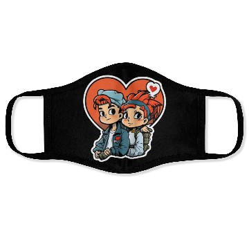 Discover young couple Face Masks