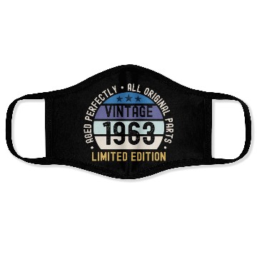 Discover 60th Birthday Vintage 1963 Face Masks