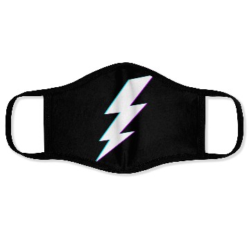 Discover Lightning Bolt Vaporwave Storm Lightning Face Masks