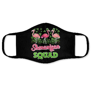 Discover Flamingo Shenanigan Squad St. Patrick's Day Face Masks