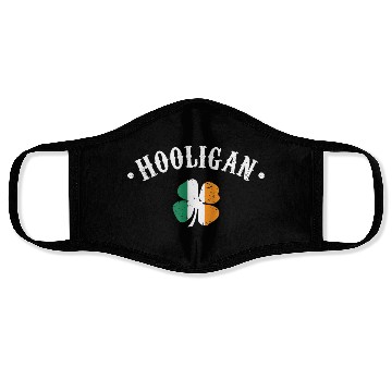Discover Hooligan St Patricks Day Irish Shamrock Flag Face Masks