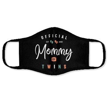 Discover Womens Mommy of Twins New Mom To Be Expecting 2023 Face Masks