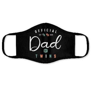 Discover Dad of Twins Funny New Daddy To Be Expecting 2023 Face Masks
