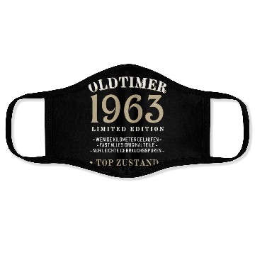 Discover 60th Birthday Vintage 1963 Face Masks