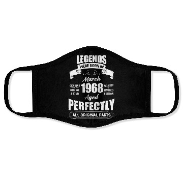 Discover Legends Were Born In March 1968 Birthday Face Masks