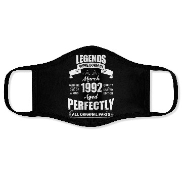 Discover Legends Were Born In March 1992 Birthday Face Masks