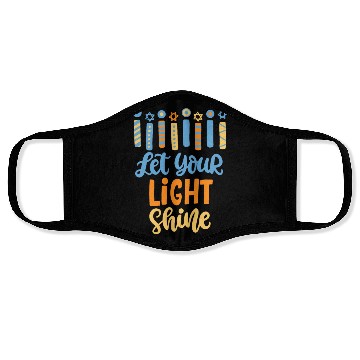 Discover Funny Hanukkah Let Your Light Shine Menorah Adults Face Masks
