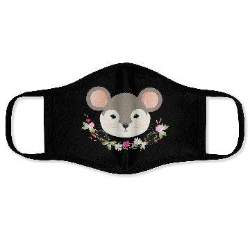 Discover Magical sweet mouse with delicate green in spring Face Masks