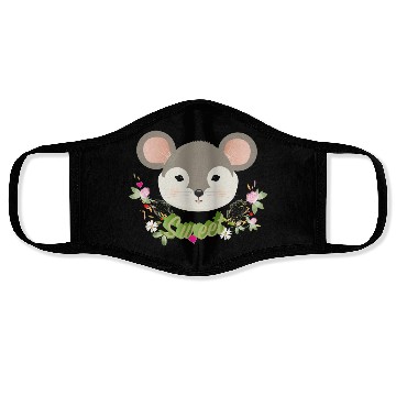 Discover Magical sweet mouse with delicate green in spring Face Masks