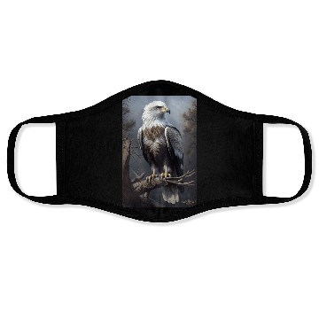 Discover Majestic White-Headed Eagle in the Wild Face Masks
