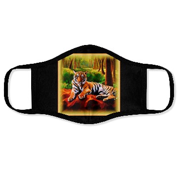 Discover "Majestic Tiger Resting in The Wild". Buy Now Face Masks