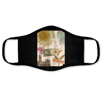 Discover Vintage flower architecture aesthetic collage Face Masks