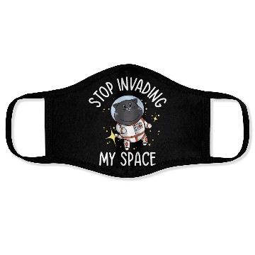 Discover Space Purring Cat Astronaut Cat Lover Spaceship Face Masks