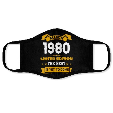 Discover March 1980 Birthday Surprise Face Masks