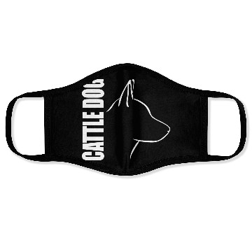 Discover Cattle Dog Profile dog mom Face Masks