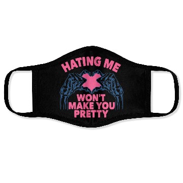 Discover Hating Me Won't Make You Pretty Skeleton Hand Hear Face Masks
