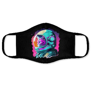 Discover Aesthetic Vaporwave Space Cat 80s 90s Astronaut Face Masks