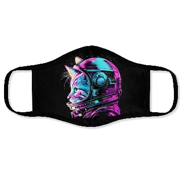 Discover Aesthetic Vaporwave Space Cat 80s 90s Astronaut Face Masks