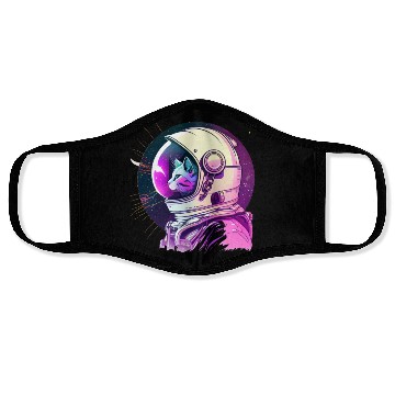 Discover Aesthetic Vaporwave Space Cat 80s 90s Astronaut Face Masks