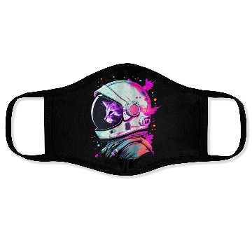 Discover Aesthetic Vaporwave Space Cat 80s 90s Astronaut Face Masks