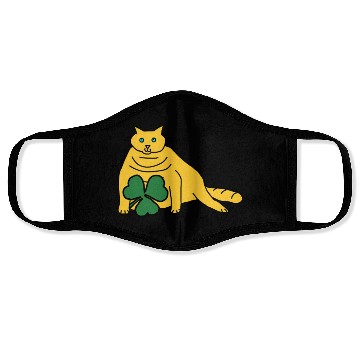 Discover Saint Patricks Day Yellow Chonk Cat with Shamrock Face Masks