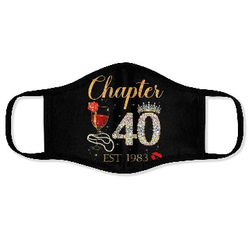 Discover Chapter 40 Years EST 1983 40th Birthday Face Masks