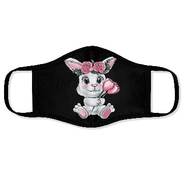 Discover Baby Easter Bunny with Flowers cute Easter Egg Face Masks