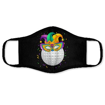 Discover Golf Ball Mardi Gras Face Masks