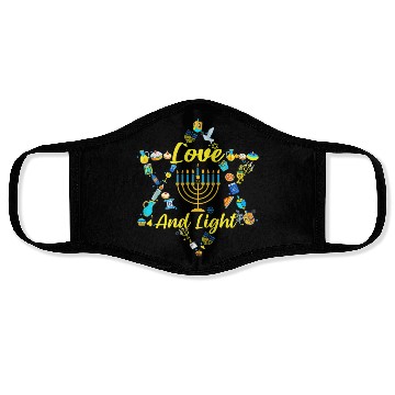 Discover Love and Light Hanukkah Face Masks Jew Menorah Jewish C